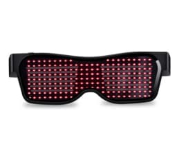 Bluetooth LED Glasses DIY Multilingual Text Graffiti RGBW/RED/Green Color for Halloween Party Rave Music Festival Glow Glasses
