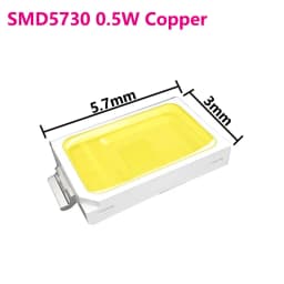 100pcs LED SMD 5730 or 2835 Copper LED COB Chip Lamp Beads 0.5W LED Lighting Interior Replacement Parts for LED Round Board Bulb