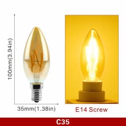 E14 E27 Retro LED Spiral Filament Light Bulb 4W Warm Yellow 220V C35 A60 T45 ST64 T185 T225 G80 G95 G125 Vintage Edison Lamp