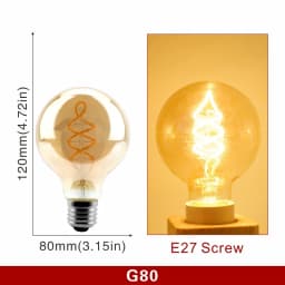E14 E27 Retro LED Spiral Filament Light Bulb 4W Warm Yellow 220V C35 A60 T45 ST64 T185 T225 G80 G95 G125 Vintage Edison Lamp