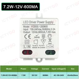 3W 6W 10W 12W DC12V 24V Lighting Transformer 250MA 500MA 830MA 600MA Driver Suitable For LED Light Strip 3528 5050 Power Supply
