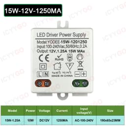 3W 6W 10W 12W DC12V 24V Lighting Transformer 250MA 500MA 830MA 600MA Driver Suitable For LED Light Strip 3528 5050 Power Supply
