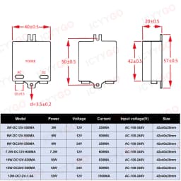 3W 6W 10W 12W DC12V 24V Lighting Transformer 250MA 500MA 830MA 600MA Driver Suitable For LED Light Strip 3528 5050 Power Supply
