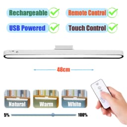 Desk Lamp 48cm Hanging Magnetic Table Lamp USB Or Rechargeable LED Reading Light Dimmable Cabinet Bedside Mirror Night Light