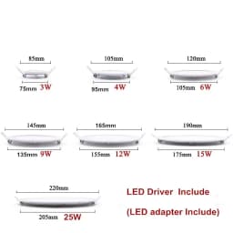 3W-25W Round LED Ceiling Light Recessed Kitchen Bathroom Lamp AC85-265V LED Down Light Warm White/Cool White Free Shipping