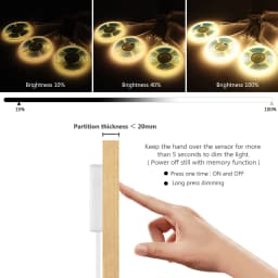 8MM Kitchen Shelf Led Light With Touch Sensor Switch Dimming COB Lights Hand Sweep Motion Under Cabinet Lamp Bedroom Lighting