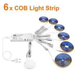 8MM Kitchen Shelf Led Light With Touch Sensor Switch Dimming COB Lights Hand Sweep Motion Under Cabinet Lamp Bedroom Lighting