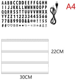 A3 A4 A5 A6 Size LED Combination Night Light Box Lamp DIY Black Letters Cards USB or AA dry Battery Cinema Lightbox Gift lantern