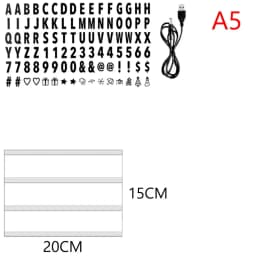 A3 A4 A5 A6 Size LED Combination Night Light Box Lamp DIY Black Letters Cards USB or AA dry Battery Cinema Lightbox Gift lantern