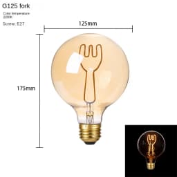 Edison Light Bulb Soft Filament Light G125 LOVE HOME Cat 220V Personalized Creative Letter Light Warm Yellow Decorative Lamps