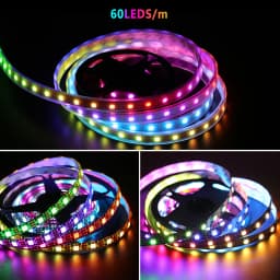WS2812B LED Light DC5V Smart Pixel RGB Led Strip Light Individually Addressable IC IP30 IP65 IP67 Magic Tape Light Black PCB