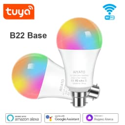B22 Base UK TUYA Wifi Smart Bulb Bluetooth Lamps Led RGB Smart Light 220V Alexa Google Assisatnt Voice Control Timing APP Group