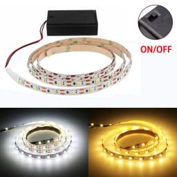 AA Battery Power Led Strip Light SMD2835 1-5M Flexible Lighting Ribbon Tape White/Warm White Strip Cabinet Lights Backlight