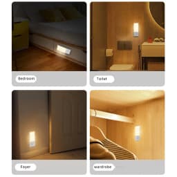 Motion Sensor LED Night Light Rechargeable Night Lamp Bedside Portable Kitchen Cabinet Night Lights for Bedroom Stairs Hallway