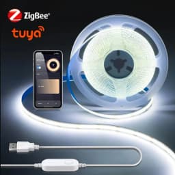 ZigBee W/WW/RGB LED Strip Smart Tuya Alexa Lights USB 5V Dimmable COB Neon Tape With LED Controller Home Room Bedroom Decoration
