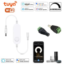 Mini Tuya SmartLife Wifi LED Controller DC12V-24V COB 5050 Single Color LED Strip Dimmer Switch Work with Alexa Google Assistant