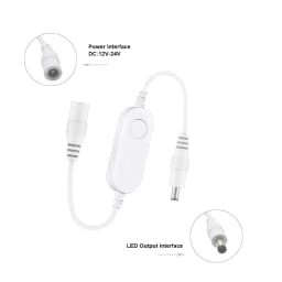 Mini Tuya SmartLife Wifi LED Controller DC12V-24V COB 5050 Single Color LED Strip Dimmer Switch Work with Alexa Google Assistant