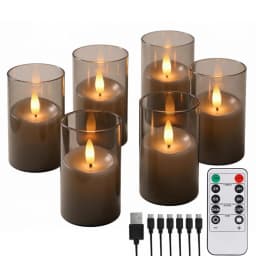 Flickering Flameless LED Pillar Candle Lights with Remote & Embedded Star String for Wishing Wedding Christmas Party Home Decor