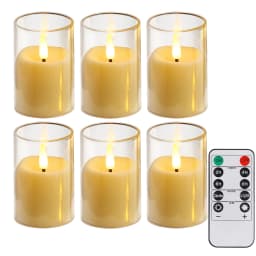 Flickering Flameless LED Pillar Candle Lights with Remote & Embedded Star String for Wishing Wedding Christmas Party Home Decor