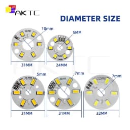 10 Pcs/lot Round LED Light Board DC 5V 3W Low Voltage 5730 2835 SMD 6 LEDs 3000K Warm or White 6000K Dimmable Bulb Lamp Panel