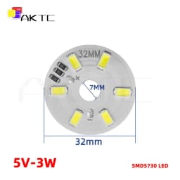 10 Pcs/lot Round LED Light Board DC 5V 3W Low Voltage 5730 2835 SMD 6 LEDs 3000K Warm or White 6000K Dimmable Bulb Lamp Panel