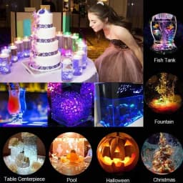 3leds RGB Led Submersible Light Underwater Night Lamp Battery Operated Garden Swimming Pool Light for Wedding Party Vase Bowl