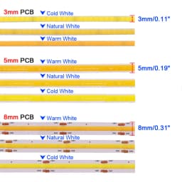 5V 12V 24V COB LED Strip Light 320 480 384 528 LEDs Flexible Tape 5mm 3mm 8mm PCB Warm Natural White High Density Linear Lights