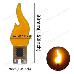 DC3-5V Led Cob Flash Candles Edison Flame LED Filament Diode Birthday Party Decoration Light Bulb Accessories Candle Light DIY