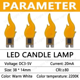 DC3-5V Led Cob Flash Candles Edison Flame LED Filament Diode Birthday Party Decoration Light Bulb Accessories Candle Light DIY