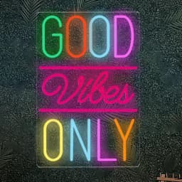 Good Vibes Only Neon Sign for Wall Decor LED Light for Bedroom Powered by USB with Dimmable Switch, Neon Light Sign for Bedroom
