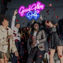 Good Vibes Only Neon Sign for Wall Decor LED Light for Bedroom Powered by USB with Dimmable Switch, Neon Light Sign for Bedroom