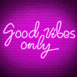 Good Vibes Only Neon Sign for Wall Decor LED Light for Bedroom Powered by USB with Dimmable Switch, Neon Light Sign for Bedroom