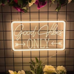 Good Vibes Only Neon Sign for Wall Decor LED Light for Bedroom Powered by USB with Dimmable Switch, Neon Light Sign for Bedroom