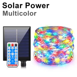 Fast Charge Solar String Fairy Lights 10M-100M LED Waterproof Outdoor Garland Large Solar Panel Lamp Christmas For Garden Decor