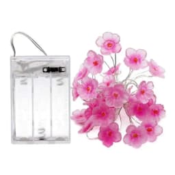 2m Cherry Blossom Flower Garland Lamp Battery Operated LED String Fairy Lights Crystal Flowers Indoor Wedding Christmas Decors