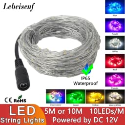 IP65 LED Copper Wire Fairy Lights DC 12V Powered Flexible String 5M 50Lamp 10M 100Lamps for Indoor Outdoor Party Festival Decor