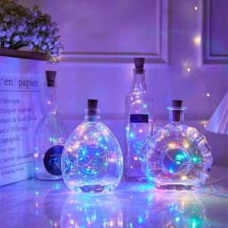 LED Solar String Garland Lights Outdoor Waterproof Copper Wire Bottle Stopper Shaped 1M Fairy Light Decor For Wedding Christmas