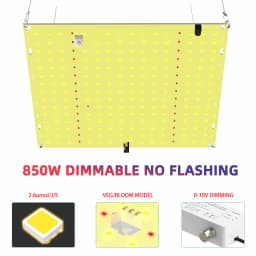 LED Grow Light 850W SM LM281b+ Diodes Quiet Fanless Full Spectrum Grow Light High PPFD For 5x5FT Coverage, Veg and Blooming