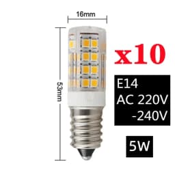 10pcs LED Lamp E14 Crystal Candle Bulb SMD2835 3W 5W 7W 9W for Chandeliers Lighting AC 220V 240V