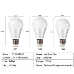 LED E27 RGB Lamp Spotlight Bulb AC 85-265V LED 15W 10W 4W IR Remote Control Led Bulb Smart Led RGBW Lamp Home Decor