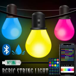Smart WIFI and Bluetooth G40 LED Bulb String 15M/30M USB Christmas Fairy Lights Room Outdoor Garden Camping Decor Garland Light