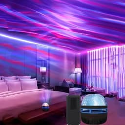1pc Aurora Borealis Starry Sky Projector,Bedroom Night Light,USB-Powered,Multi-Color,Remote Control,For Gift,Home Decoration