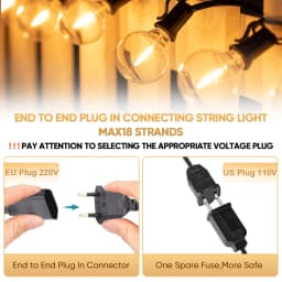 Shatterproof G40 String Light 220V 110V Led Outdoor Lights Garland E12 Waterproof Connectable Festoon Decoration Camping Light