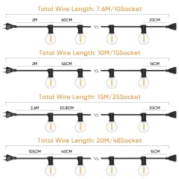 Shatterproof G40 String Light 220V 110V Led Outdoor Lights Garland E12 Waterproof Connectable Festoon Decoration Camping Light
