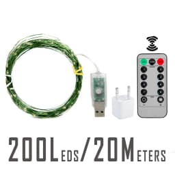 10-200m LED String Lights Waterproof Fairy Garland with Remote Outdoor Christmas Tree Street Garden Wedding Party Decor