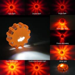 LED Road Flares Emergency Work Lights Disc Safety Flashing Roadside Magnetic Beacon Warning Light Traffic Help Flash Strobe Lamp