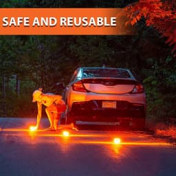 LED Road Flares Emergency Work Lights Disc Safety Flashing Roadside Magnetic Beacon Warning Light Traffic Help Flash Strobe Lamp