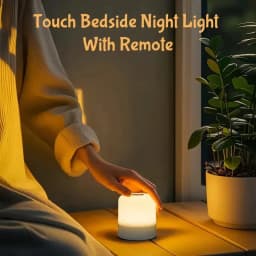 GGbingo 16 Colors LED Table Lamp - Touch & Remote Control Dimmable Rechargeable Bedside Night Lamp for Room Decor