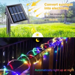 Solar Rope Lights Solar LED Light Path Deck Outdoor Garden Solar String Lights Waterproof Outdoor Lighting Strips 8 Light Modes