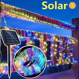 Solar Rope Lights Solar LED Light Path Deck Outdoor Garden Solar String Lights Waterproof Outdoor Lighting Strips 8 Light Modes
